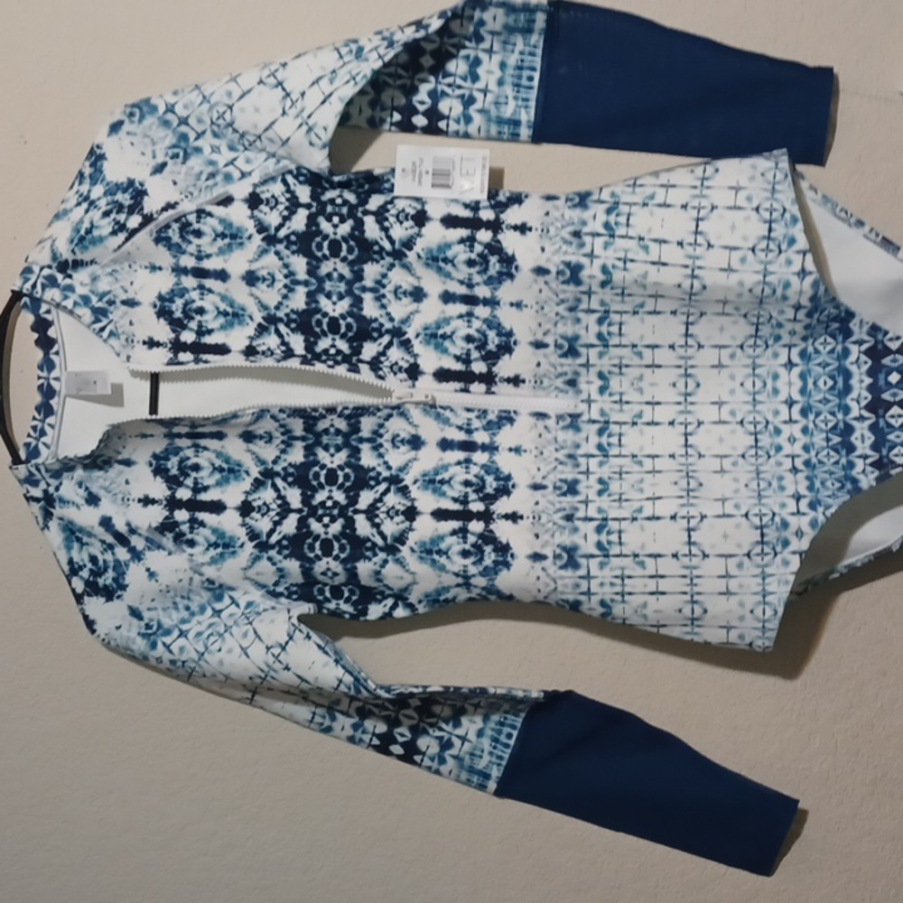 WET Swimwear One-piece Paddle Surf Suit Rash guard Suit Abstract GreekTile Print
